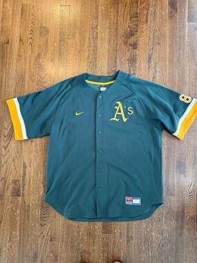 Vintage Nike MLB Oakland Athletics Kurt Suzuki #8 Green Jersey XL